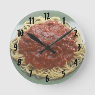 Spaghetti en Tomato Sauce Wall Clock Ronde Klok