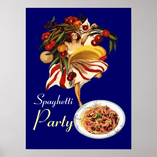 SPAGHETTI FEESTJE DANS,ITALIAANSE KEUKEN EN TOMATE POSTER (Voorkant)