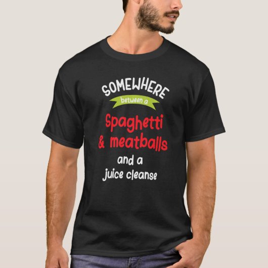 Spaghetti-gehaktballen en een sappe t-shirt (Voorkant)
