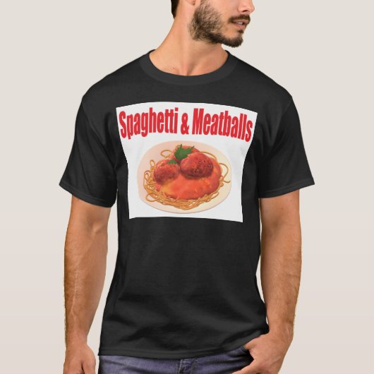 Spaghetti & gehaktballen T-shirt (Voorkant)