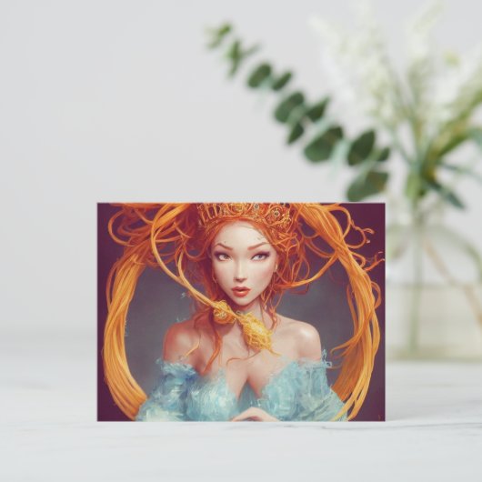 Spaghetti Goddess Briefkaart (Staand voorkant)