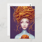 Spaghetti Hair Woman Briefkaart (Voorkant / Achterkant)