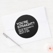 SPAGHETTI IS RECHT TOTDAT JE HET VERWARMT RONDE STICKER (Envelop)