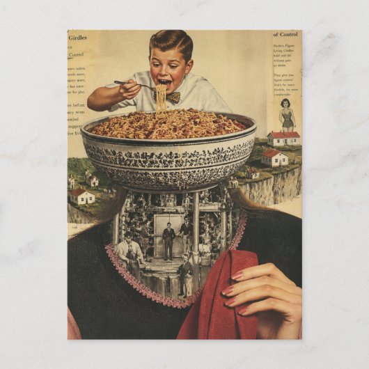 Spaghetti Jongenscollage Briefkaart (Voorkant)
