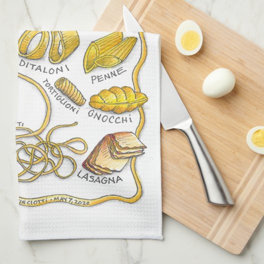 Spaghetti keukenhanddoek (Quarter Fold)