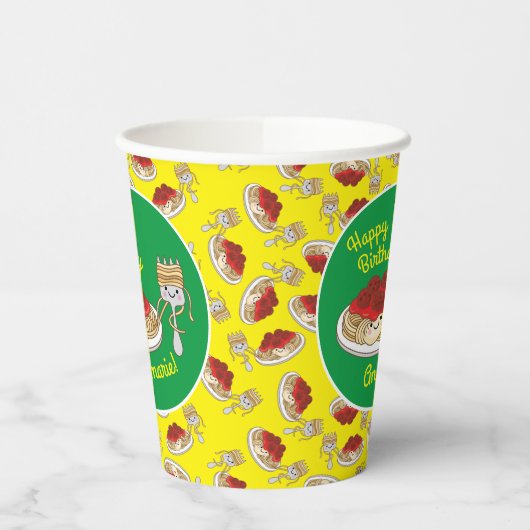 Spaghetti Kids Verjaardagsfeest Gehaktballen Papieren Bekers (Links)