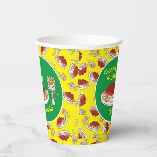 Spaghetti Kids Verjaardagsfeest Gehaktballen Papieren Bekers (Rechts)