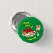 Spaghetti Kids Verjaardagsfeest Gehaktballen Ronde Button 3,2 Cm (Voorkant /achterkant)