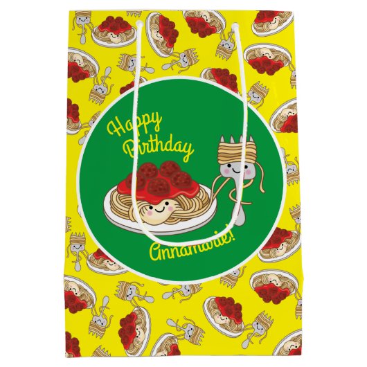 Spaghetti Kids Verjaardagsfeest Medium Cadeauzakje (Achterkant)