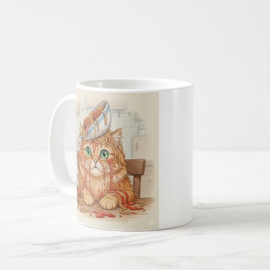 Spaghetti Kitty, Orange, Coffee Mug Koffiemok (Voorkant links)