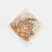 Spaghetti Kitty, Orange, Napkins Servet (Hoek)