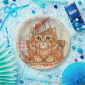 Spaghetti Kitty, Orange, Paper Plates Papieren Bordje (Feest)