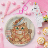 Spaghetti Kitty, Orange, Paper Plates Papieren Bordje (Feest)