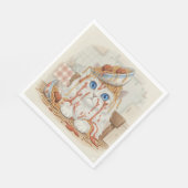 Spaghetti Kitty, White, Napkins Servet (Hoek)