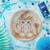 Spaghetti Kitty, Wit, Papieren Borden Bordje (Feest)