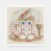 Spaghetti Kitty, Wit, Servetten (Voorkant)