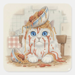 Spaghetti Kitty, Wit, Stickers