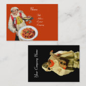 SPAGHETTI & MANDOLIN ITALIAANSE KITCHEN, sinaasapp Visitekaartje (Voorkant / Achterkant)