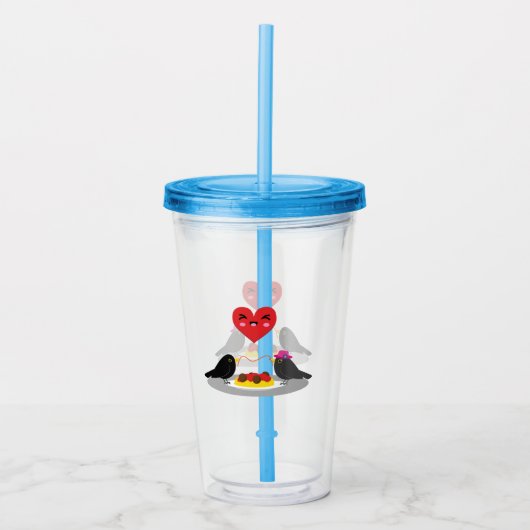 Spaghetti Meatball Romantic Date Acryl Drinkbeker (Voorkant)