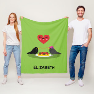 Spaghetti Meatball Romantic Date Jouw namen toev Fleece Deken