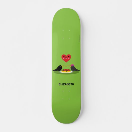 Spaghetti Meatball Romantic Date | Jouw namen toev Persoonlijk Skateboard (Voorkant)