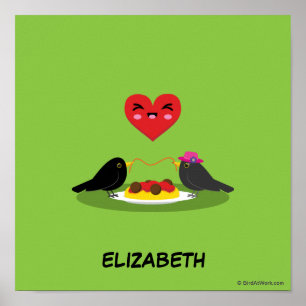 Spaghetti Meatball Romantic Date Jouw namen toev Poster