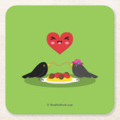Spaghetti Meatball Romantic Date Kartonnen Onderzetters (Voorkant)