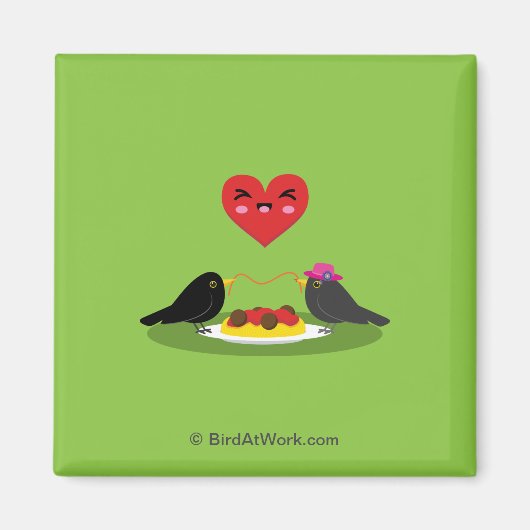 Spaghetti Meatball Romantic Date Magneet (Voorkant)