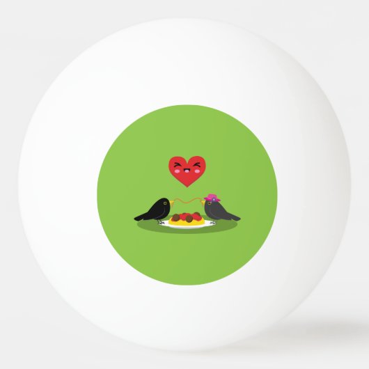 Spaghetti Meatball Romantic Date Pingpongbal (Voorkant)