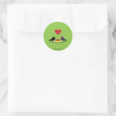Spaghetti Meatball Romantic Date Ronde Sticker (Tas)