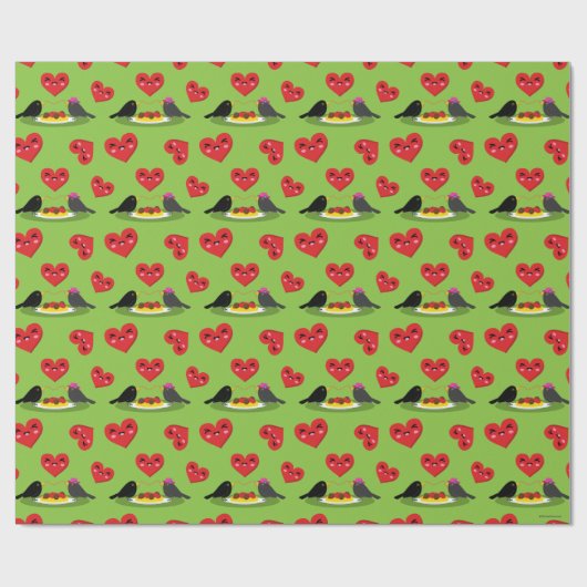 Spaghetti Meatballen Romantic Date Pattern Cadeaupapier (Vlak)