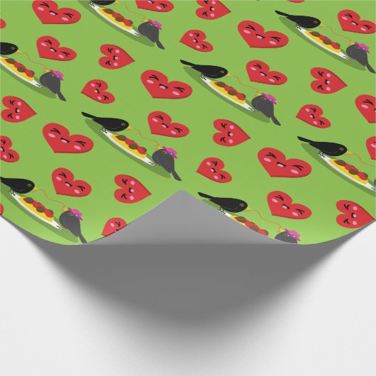 Spaghetti Meatballen Romantic Date Pattern Cadeaupapier (Hoek)