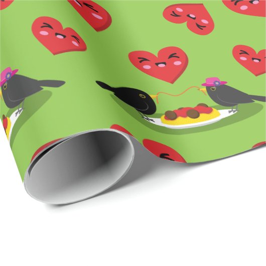 Spaghetti Meatballen Romantic Date Pattern Cadeaupapier (Rol Hoek)