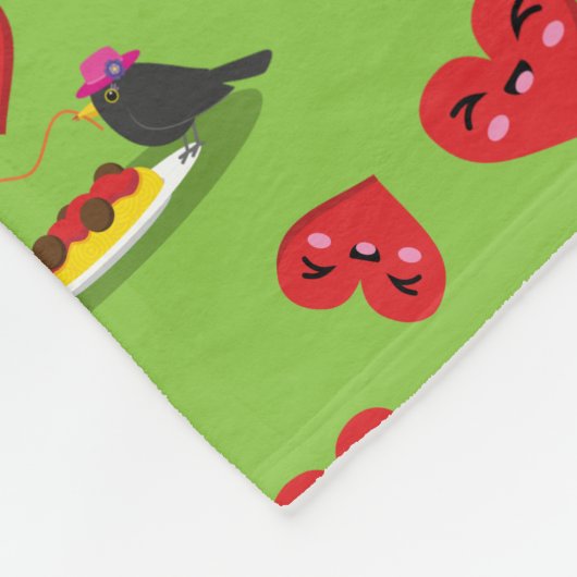 Spaghetti Meatballen Romantic Date Pattern Fleece Deken (Hoek)