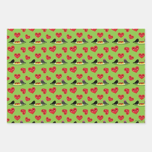 Spaghetti Meatballen Romantic Date Pattern Inpakpapier Vel (Voorkant 3)