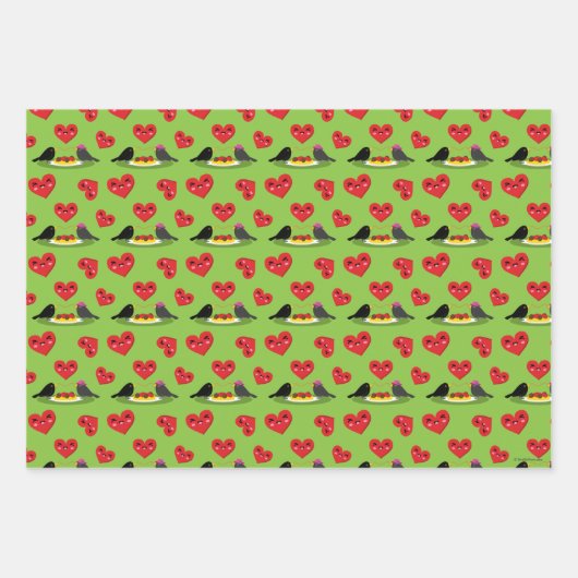 Spaghetti Meatballen Romantic Date Pattern Inpakpapier Vel (Voorkant 2)