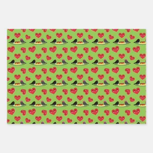 Spaghetti Meatballen Romantic Date Pattern Inpakpapier Vel (Voorkant)