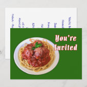 Spaghetti & Meatballen U wordt uitgenodigd Kaart (Voorkant / Achterkant)