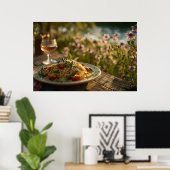 Spaghetti met asperges Tips van een Riverbank Poster (Thuiskantoor)