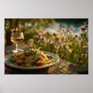 Spaghetti met asperges Tips van een Riverbank Poster