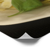 Spaghetti met basilicum en parmesan op bord, poster (Hoek)