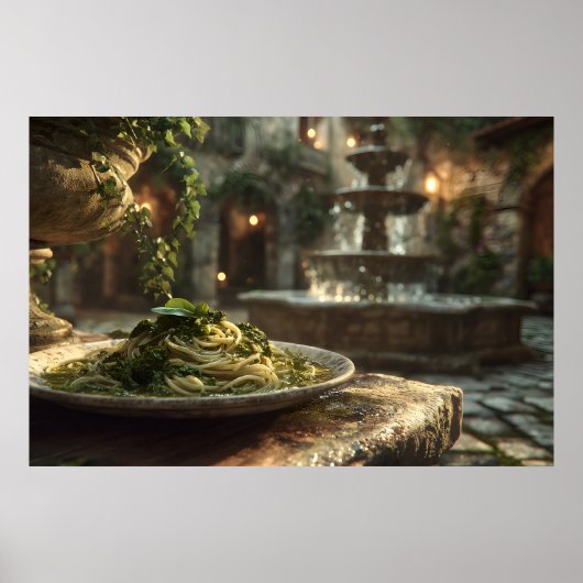 Spaghetti met Broccoli Rabe Poster (Voorkant)