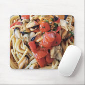 Spaghetti met Mosselen Tomaten Voedsel Muismat (Met muis)