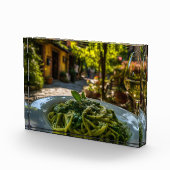 Spaghetti met romige spinazie saus fotoblokken (Rechts)