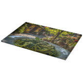 Spaghetti met romige spinazie saus snijplank (Hoek)