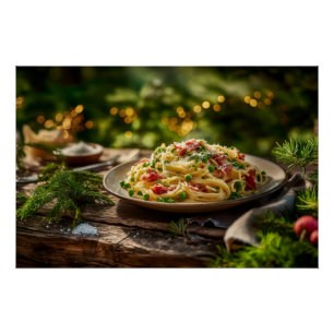 Spaghetti met sardines en venkel perfect poster