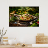 Spaghetti met sardines en venkel poster (Keuken)