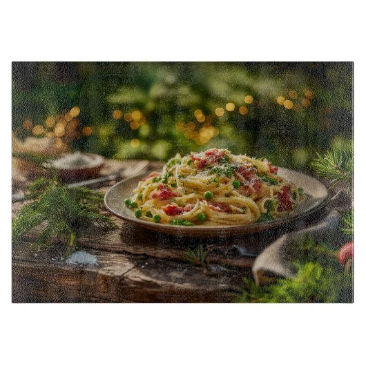 Spaghetti met sardines en venkel snijplank (Voorkant)