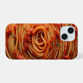 Spaghetti met tomatensaus iPhone 15 case (Achterkant horizontaal)