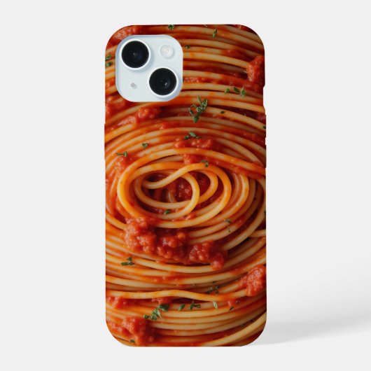 Spaghetti met tomatensaus iPhone 15 case (Achterkant)
